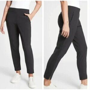 Athleta Brooklyn Ankle Pants Knit Panels Black Size 2